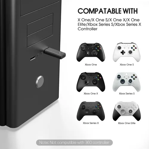 Vista 4 de Smlau Adaptador inalámbrico XB2 compatible con Xbox One Controller y Xbox Series X para Windows 78811011