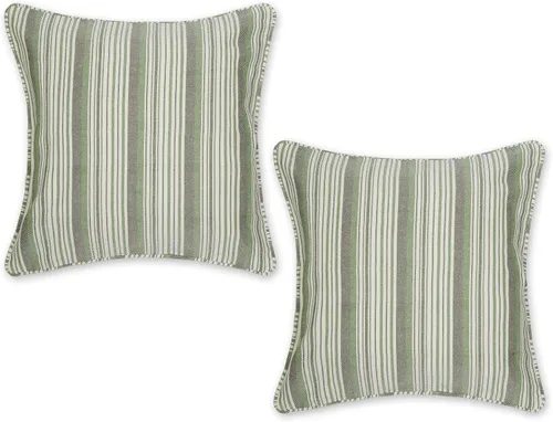 Vista 27 de DII Colección de fundas de almohada, algodón reciclado, cremallera oculta, 18x18, Dobby Plus, blanco roto, 2 piezas