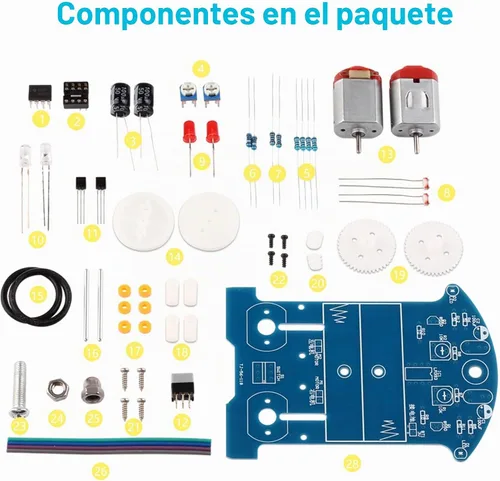 Vista 2 de WHDTS kit de manualidades para construir auto de monitoreo inteligente D2-5, para competencias escolares. 1 Pack-soldadura de seguimiento de coche