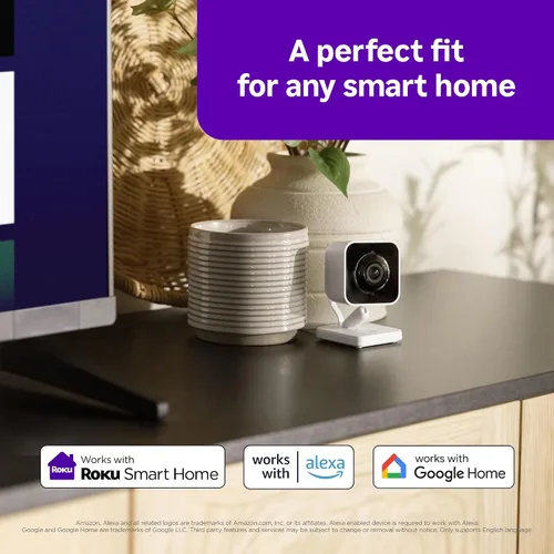 Vista 7 de Cámara Roku interior - Seguridad para el hogar - 1 paquete - Cámara de seguridad con cable y monitor para mascotas con visión nocturna HD