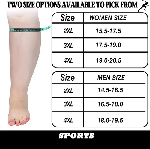 Vista 6 de 3 calcetines de compresión de talla grande, pantorrilla extra ancha para mujeres y hombres, talla grande, hasta la rodilla, 20-30 mmhg, circulación