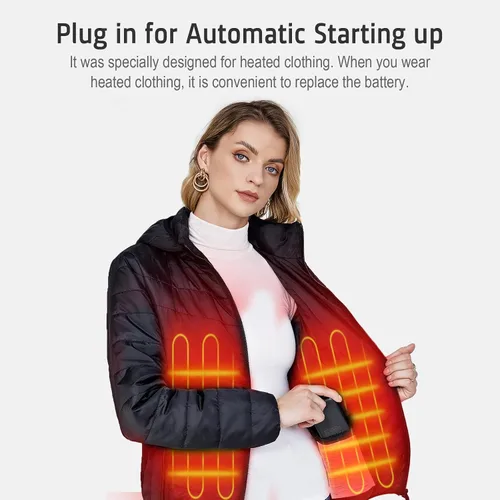 Vista 7 de Chaleco calefactable, batería externa de 10000 mAh para chaqueta calefactable, chaleco eléctrico, sudaderas con capucha para hombre y mujer
