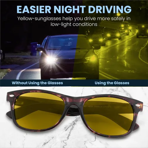 Vista 4 de Lentes de conducción nocturna para hombres y mujeres, lentes polarizados de visión nocturna, antirreflejos, disminuyen los faros delanteros