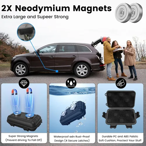 Vista 2 de Magnetic Key Holder Under Car, Hide A Key Outdoor/Under Car, Waterproof Magnetic Key Hider Outdoor