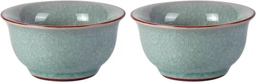 Vista 11 de KAMMAK Juego de 2 tazas de té pequeñas de porcelana de 6.7 onzas, tazas de té japonesas de cerámica para el hogar, fiesta, oficina, juego de té