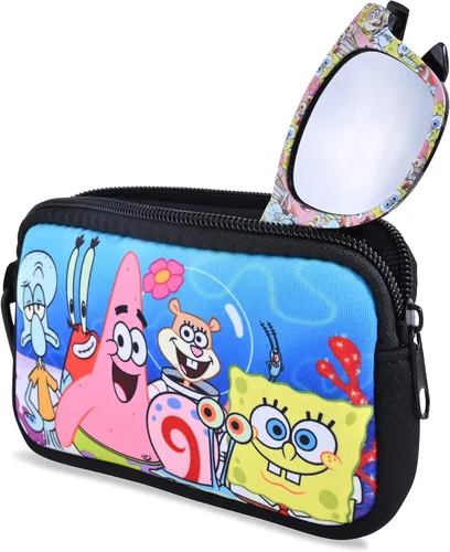 Vista 3 de Nickelodeon SpongeBob SquarePants - Juego de gafas de sol para niños y estuche para lentes para niños pequeños