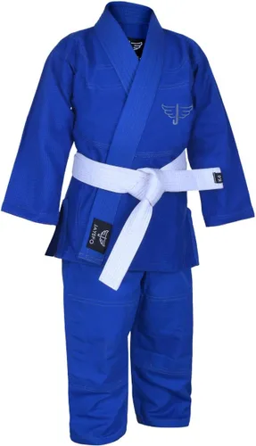 Vista 4 de Jayefo JIU Jitsu GI para niños y niñas, IBJJF Legal BJJ ligero, suave, preencogido, para niños y jóvenes, sin MMA, cinturón blanco