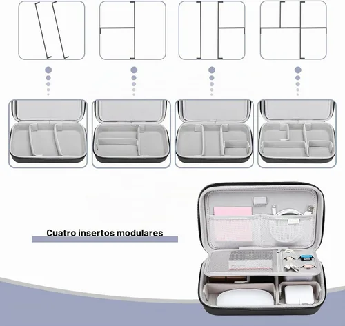 Vista 3 de MOSISO - Organizador electrónico de viaje compatible con adaptador de Funda de viaje compatible con Magic Mouse & Pencil Tarjeta SD Disco flash
