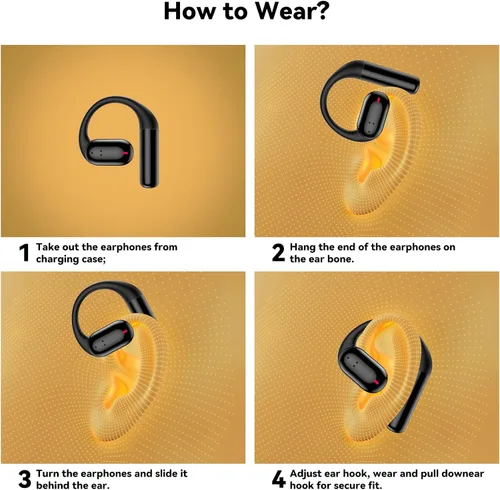 Vista 9 de Auriculares de Conducción Ósea Inalámbricos Bluetooth 5.4, Auriculares para Dormir de 0.8g con Micrófono HD/Control Táctil/Llamadas Claras