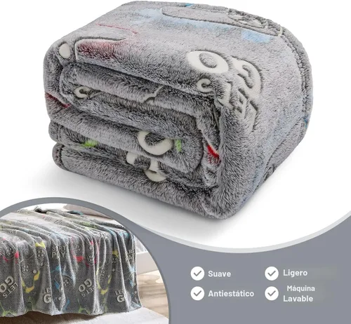 Vista 5 de Jekeno Manta para Juegos que Brilla en la Oscuridad, Manta de Tiro de Controlador de Videojuegos para Gamers, Juguetes de Regalo para Niños