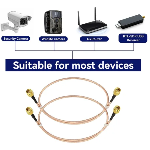 Vista 3 de Superbat Cable coaxial SMA – SMA macho a conector macho SMA – Puente de cable coaxial RG316 de 6 pulgadas para antena WiFi 3G 4G LTE router RTL SDR