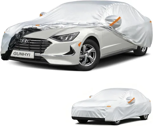 Vista 78 de GUNHYI - Funda de automóvil de 6 capas para Tesla Model 3 (2017-2025), impermeable para todo tipo de clima, protección UV contra la nieve, el sol