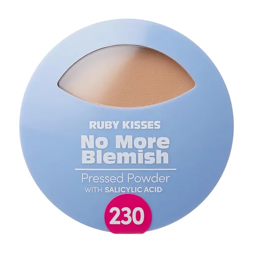 Vista 6 de Ruby Kisses No más manchas en polvo facial con ácido salicílico, maquillaje coreano, acabado mate, cobertura completa, polvo prensado