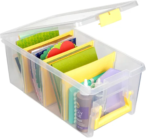 Vista 11 de ArtBin 6925AA Semi Satchel con divisores extraíbles, organizador portátil de arte y manualidades con asa, [1] estuche de almacenamiento de plástico