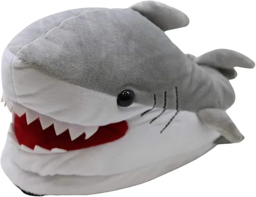 Vista 4 de Chomping Shark - Pantuflas de peluche para adultos