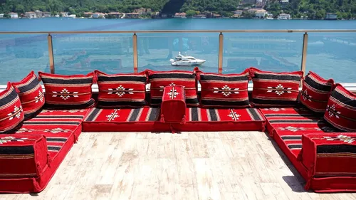 Vista 2 de arabicsofa Red Corner Floor Sofa Seating Set, U Shaped Set, Oriental Floor Seating, Floor Cushions, Living Room Sofa, Arabic Majlis,Floor Couch