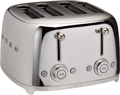 Vista 13 de Smeg Tostadora de 4 Rebanadas Estilo Retro Estético de los 50, 6 Preajustes, Ranuras Extra Anchas, Negro TSF03BLUS