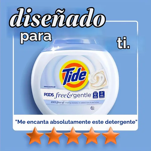 Vista 6 de Tide PODS - Cápsulas de jabón de detergente libre y suave, 76