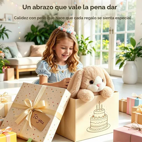 Vista 6 de Mewaii Peluches con peso de conejo, calentable, refrigerable, 2-5 libras Blanco crema
