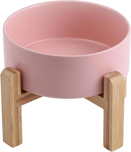 Vista 11 de Cuenco de cerámica elevado y elevado para perros de razas pequeñas y medianas, cuenco de agua con soporte, plato de alimentación pesado Gris