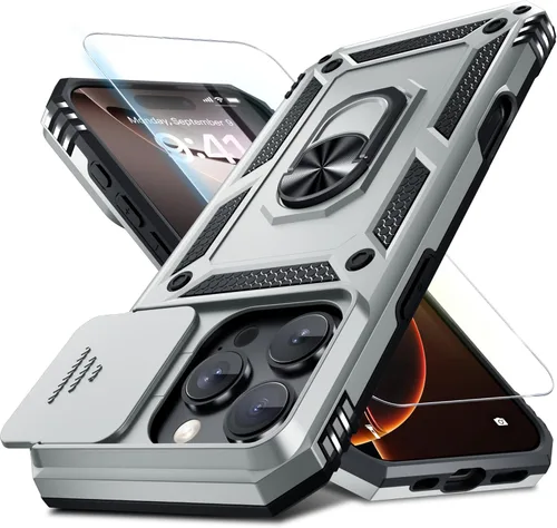 Vista 98 de Janmitta Funda para iPhone 8 Plus/7 Plus/6 Plus, Cubierta de Teléfono con Cubierta Deslizante Integrada para Lente de Cámara + Protector