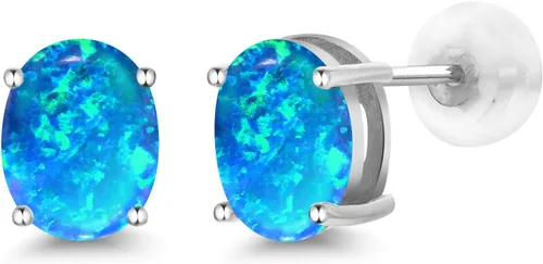Vista 280 de Gem Stone King Aretes de oro de 14 quilates con piedra natal ovalada de 0.315 x 0.236 in Aretes de oro para mujer