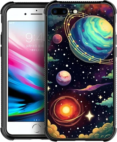 Vista 32 de Funda compatible con iPhone 8 Plus, diseño de elefantes africanos para iPhone 7 Plus, diseño de patrón a prueba de golpes, antiarañazos, carcasa
