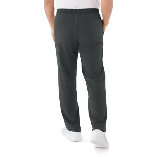 Vista 3 de ave. Clinton - Pantalón médico unisex de pierna recta, seis bolsillos, color carbón, talla S