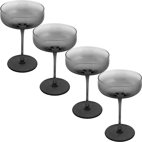 Vista 10 de Karma Mid Century Champagne Coupe, juego de cuatro unidades, brillo transparente