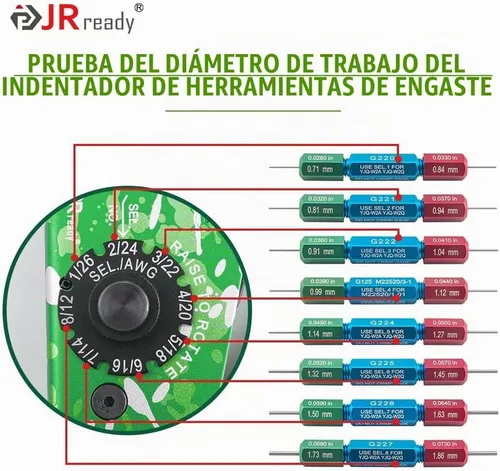 Vista 7 de JRready ST2165 M22520/1-01 Kit de herramientas de crimpado NEW-ASF1G Herramienta de crimpado con ajuste de tornillo universal UF2-5 y PH102