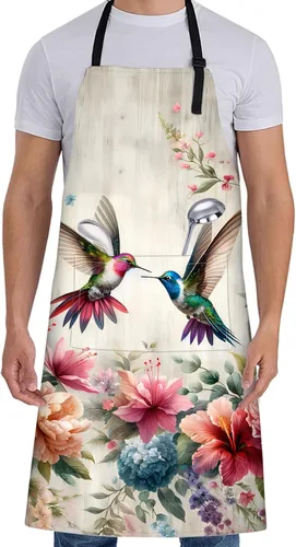 Vista 12 de Delantal de dragón para mujer con arte ardiente y helado, 27 x 31 pulgadas, delantales de cocina de fantasía con 2 bolsillos, Mariposa 01