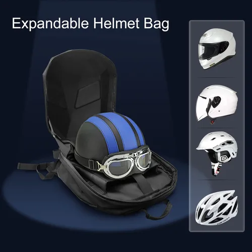 Vista 7 de Crelander Mochila LED para motocicleta, mochila de caballero de 17 pulgadas con pantalla programable para bricolaje, carcasa rígida impermeable 3D
