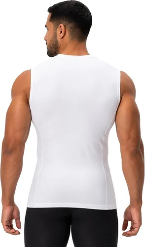 Vista 5 de DEVOPS Paquete de 3 camisas de compresión atléticas sin mangas para hombre 1# (paquete de 3) negro/azul/blanco