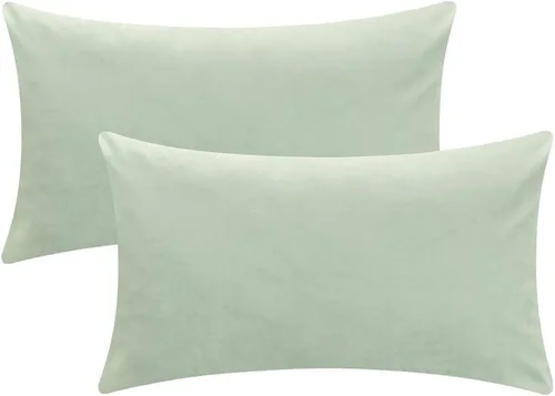 Vista 32 de Juego de 2 fundas de cojín de terciopelo para sofá y cama - 20"x20", aguamarina Aqua
