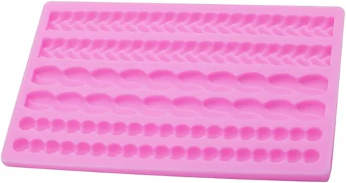 Vista 7 de 3D Pearl Knit Rope Molde de silicona Molde de fondant Molde de pastel Frontera Decoración Moldes Gumpaste Cocina DIY Hornear Decoración Pastel