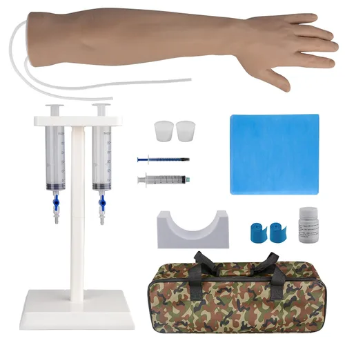 Vista 9 de SimCoach Kit de práctica de flebotomía, kit de práctica IV con brazo de flebotomía, kit de práctica de venopunción e inyección para entrenamiento