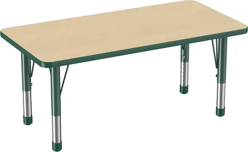 Vista 110 de FDP - Mesa rectangular para actividades escolares y aulas (24 x 36 pulgadas), patas gruesas para niños pequeños, altura ajustable de 15 a 24