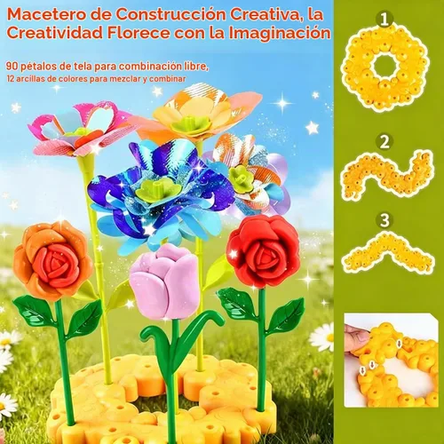 Vista 4 de Kit de fabricación de flores de arcilla y tela 2 en 1 de unicornio