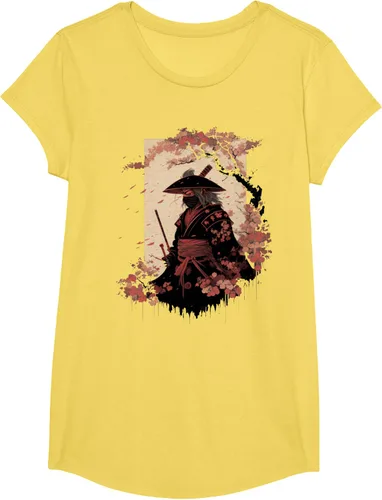 Vista 36 de Camiseta estética vintage samurái de arte japonés samurái retro cereza, Negro