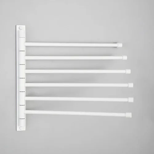 Vista 11 de GERZWY - Toallero de baño con brazo giratorio montado en la pared, con 6 brazos, organizador para toallas, acero inoxidable SUS 304, acabado negro