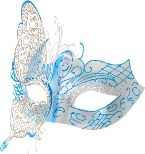 Vista 3 de Antifaz con diseño de mariposa veneciana misteriosa para fiesta de Halloween