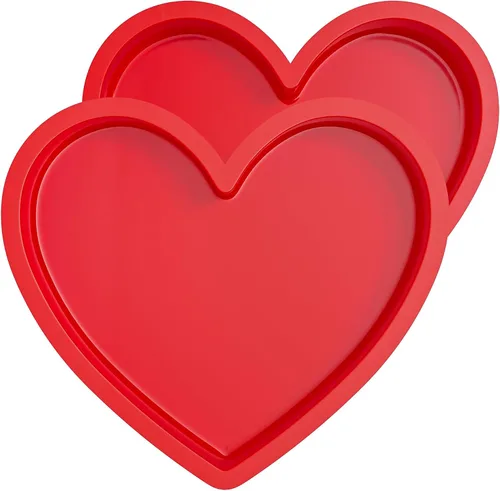 Vista 21 de Moldes de silicona pequeños en forma de corazón de 2 pulgadas para chocolate, caramelo, pastel, jabón (Juego de 2, crema)