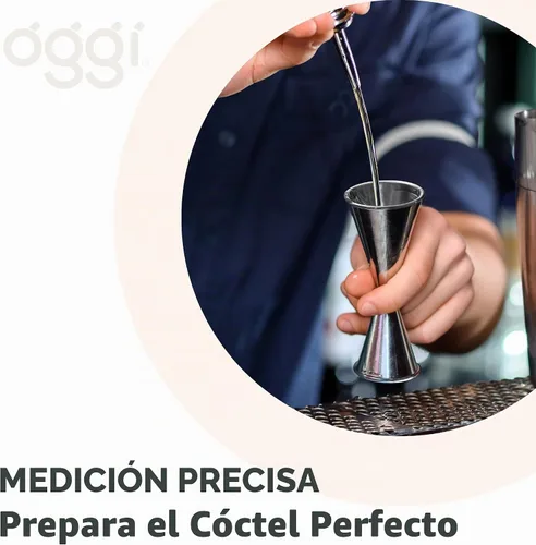 Vista 6 de OGGI Jigger japonés para bartending, doble jigger de 2 onzas, 1 oz, 1.0 fl oz/2.0 fl oz, Jigger de tiro medidor, accesorios ideales para barman