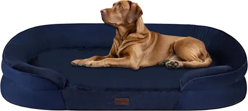Vista 28 de Dwanton - Cama ortopédica para perros medianos con espuma de gel de memoria, sofá impermeable para perros, cama lavable para mascotas con cojín