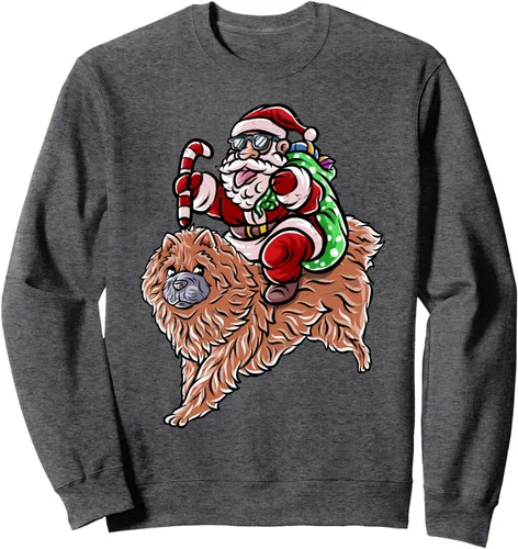 Vista 5 de Chow Chow Santa Claus Hat Merry Christmas Dog X-Mas Dogs Sweatshirt