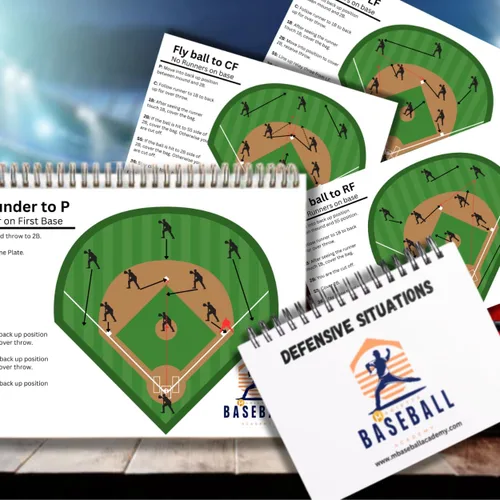 Vista 4 de Guía de entrenamiento de béisbol y softbol juvenil - 40 situaciones defensivas con posicionamiento y roles del jugador - Libro de jugadas