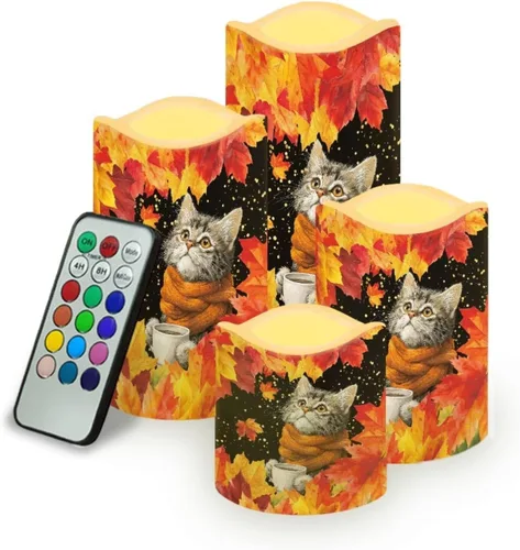 Vista 27 de Jeiento American Flag Flameless Candles 4 Pack 4th of July Home Decoration Flower American Flag LED Candles Battery Operated with Timer Remote