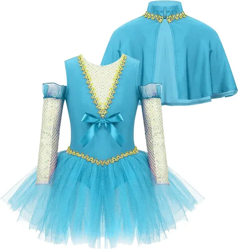 Vista 5 de Moggemol Disfraz de maestro de anillo de circo para niñas vestido tutú capa y pulsera para Halloween fiesta de cosplay