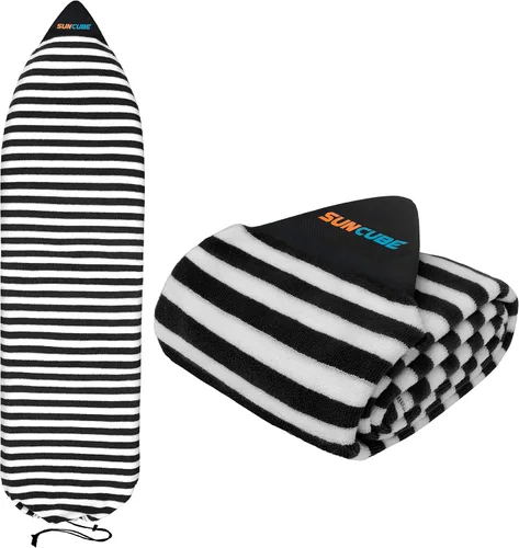 Vista 11 de SUN CUBE Funda para calcetín para tabla de surf, bolsa protectora para tabla de surf, ligera, elástica, para longboard, híbrido, tabla corta