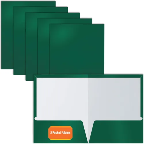 Vista 10 de Better Office Products Carpetas de papel laminado brillante con 2 bolsillos, colores surtidos, tamaño carta, caja de 25 carpetas de colores surtidos